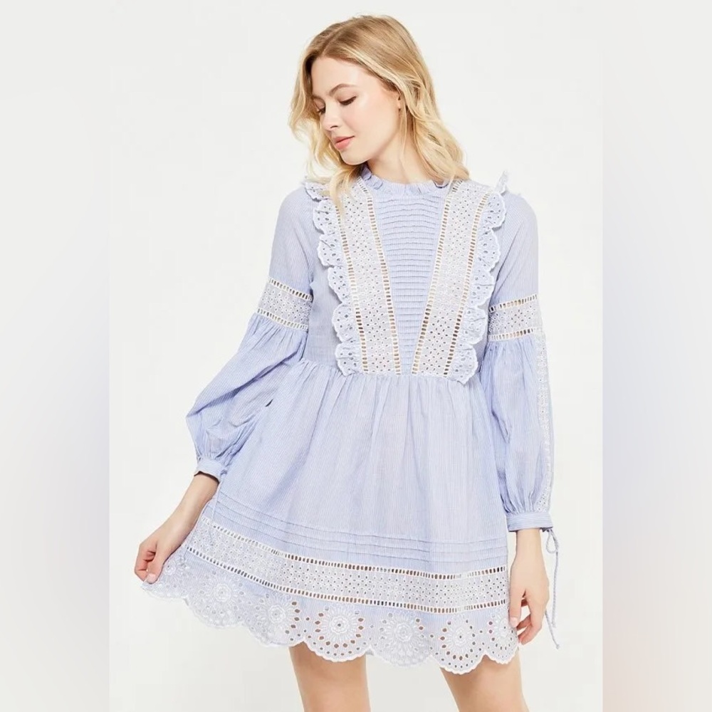 Topshop blue babydoll Mini Dress - Picture 1 of 2
